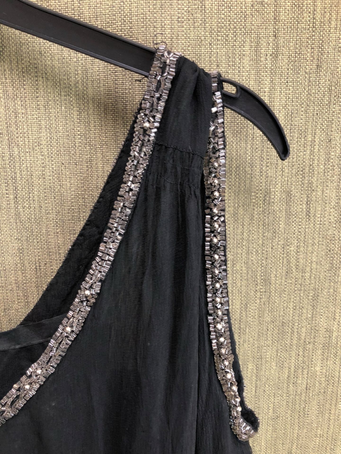A MID CENTURY FLAPPER DRESS WITH BEADWORK ACCENTS TOGETHER WITH AN ANTIQUE 1920'S JANTZEN BLACK - Image 6 of 22