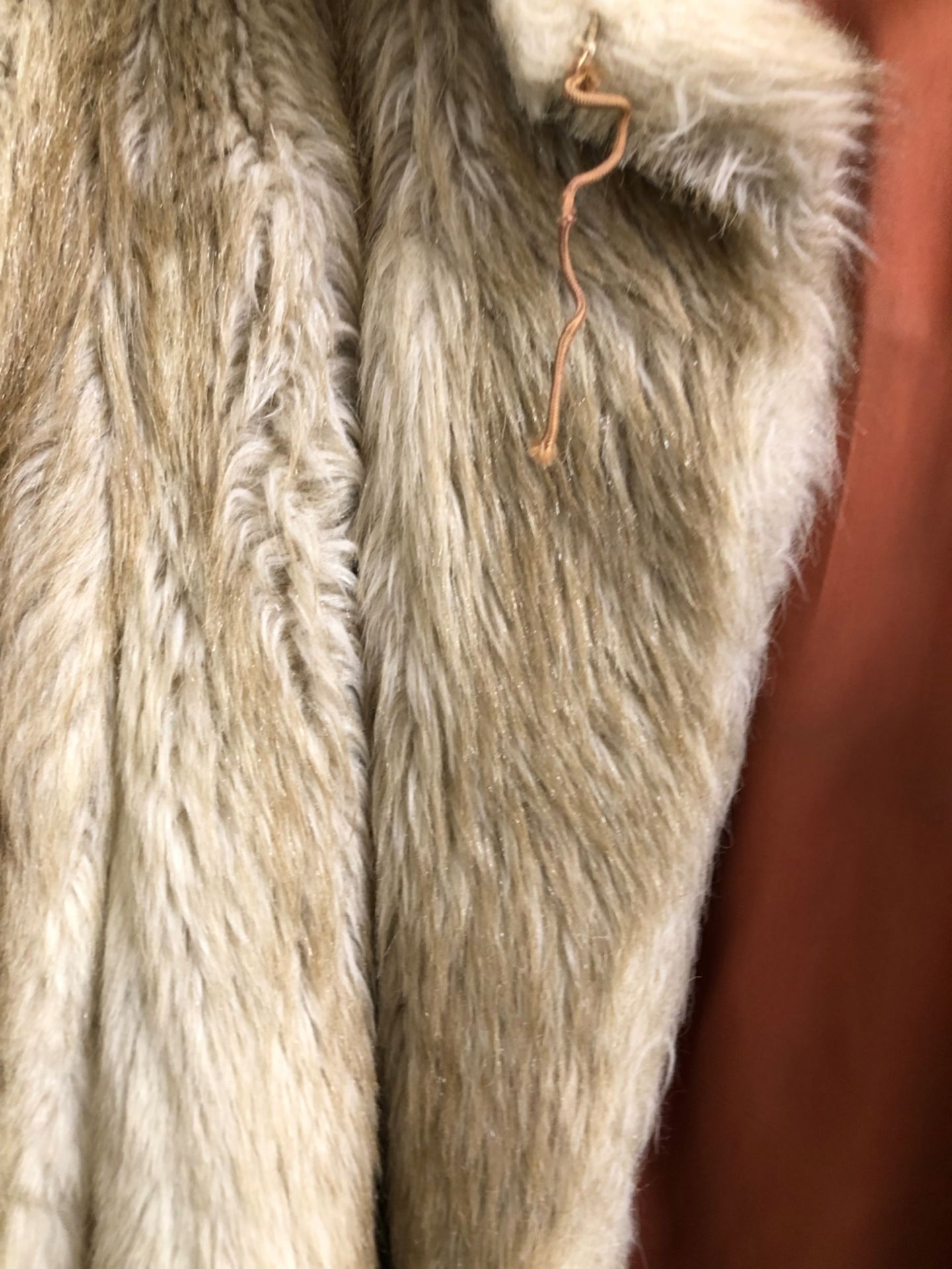 JACKET, GREY LEATHER, SIZE 14 AND A JACKET, B.Y LUXURIOUS SIMULATED FUR TERRACOTTA LINED GREY/ - Image 6 of 9