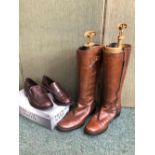 BOOTS. A LONG PAIR OF YOUR SIXTH SENSE BROWN BOOTS SIZE EUR 40, TOGETHER WITH A PAIR OF FRANCO SARTO