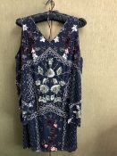 A FROCK AND FRILL LONG SLEEVED SEQUIN DETAILED DRESS SIZE 12.