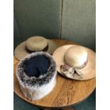 HATS: A BARBOUR LARGE AMBUSH HAT, A SCALA GOLD SUMMER HAT AND A STRAW MULBERRY HAT (3)