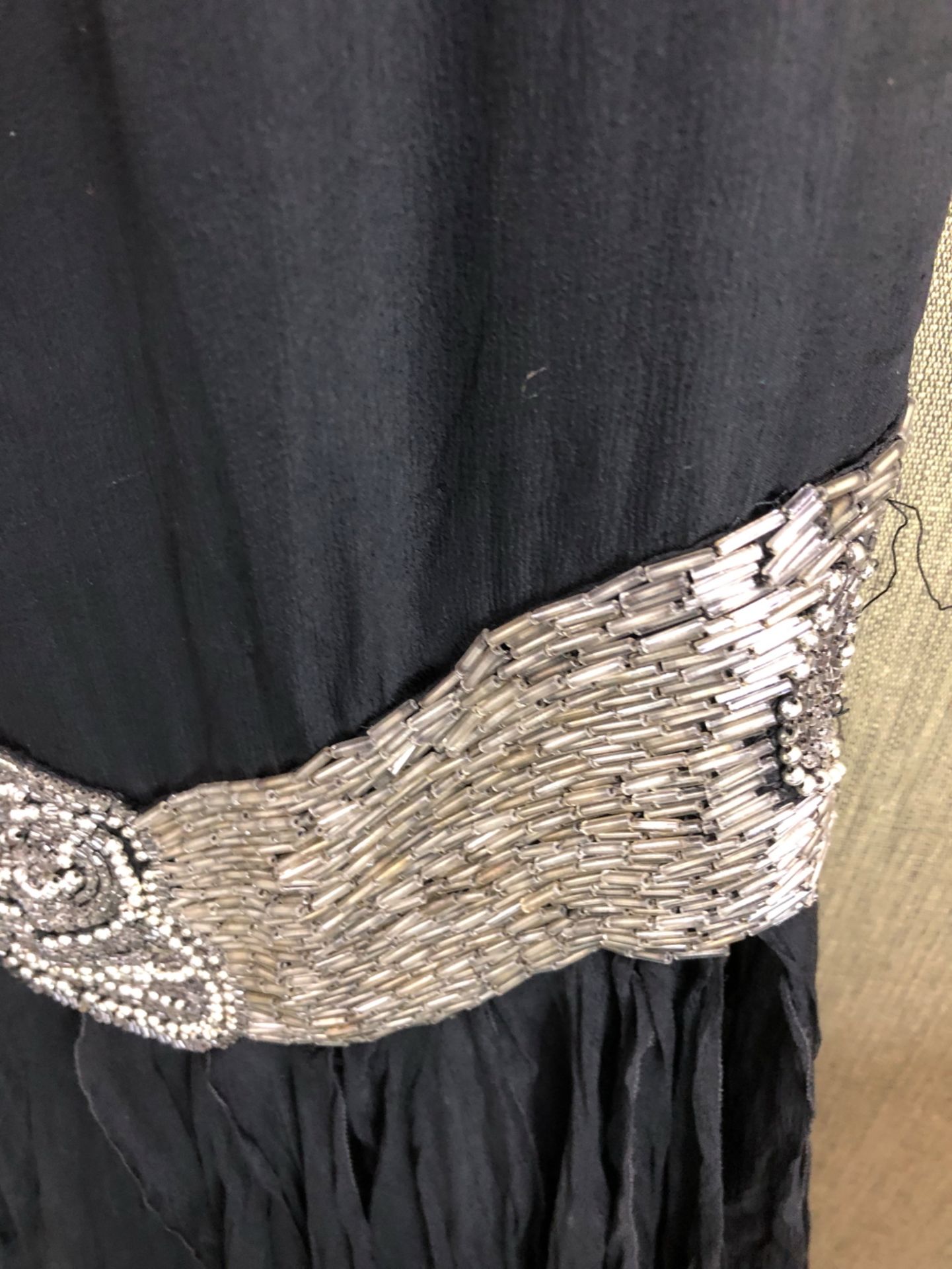 A MID CENTURY FLAPPER DRESS WITH BEADWORK ACCENTS TOGETHER WITH AN ANTIQUE 1920'S JANTZEN BLACK - Image 4 of 22