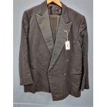 DINNER JACKET: DAKS, RETAILED BY BENTALLS, BLACK SILK TRIMMED, CHEST 38, TWO PAIRS OF TROUSERS,