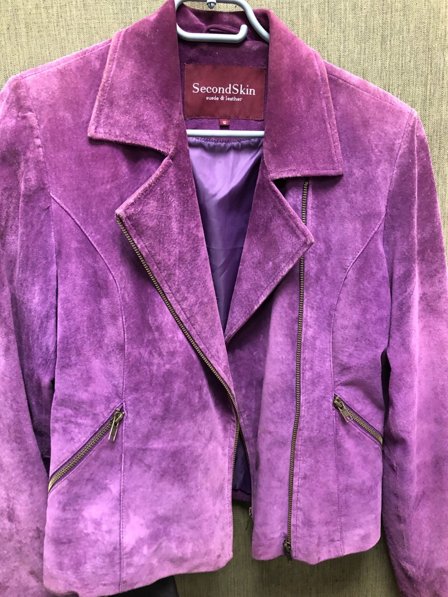 JACKETS. A SECOND SKIN PURPLE SUEDE JACKET SIZE 12, TOGETHER WITH A DARK BROWN COUNTRY CASUALS - Image 6 of 10