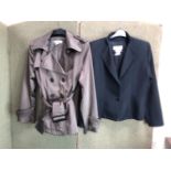 A ZARA BASIC OLIVE GREEN JACKET SIZE EUR XL, TOGETHER WITH A YVES SAINT LAURENT BLACK BLAZER USA