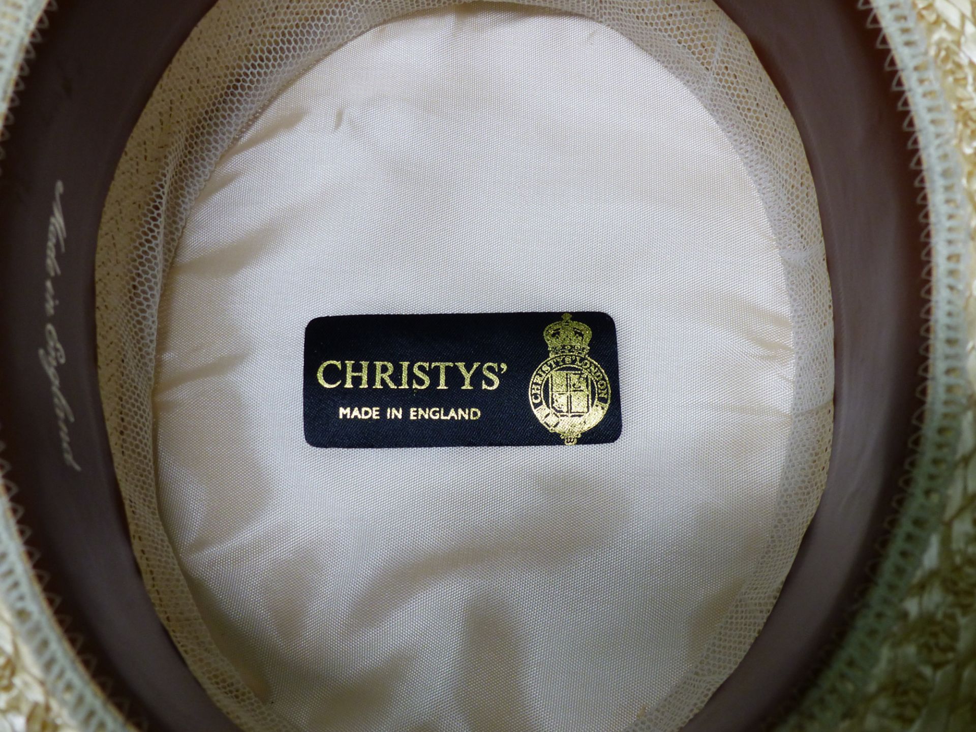 HATS. CHRISTYS ENGLAND BOATER HAT SIZE 58 71/2. TOGETHER WITH A LADIES WEDDING HAT. - Image 3 of 9
