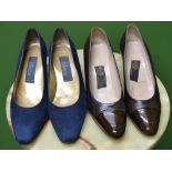 SHOES. SUTOR MANTELLASSI BROWN LEATHER HEALED EUR SIZE 39.5 (BOXED) TOGETHER WITH CHICCA LONDON BLUE