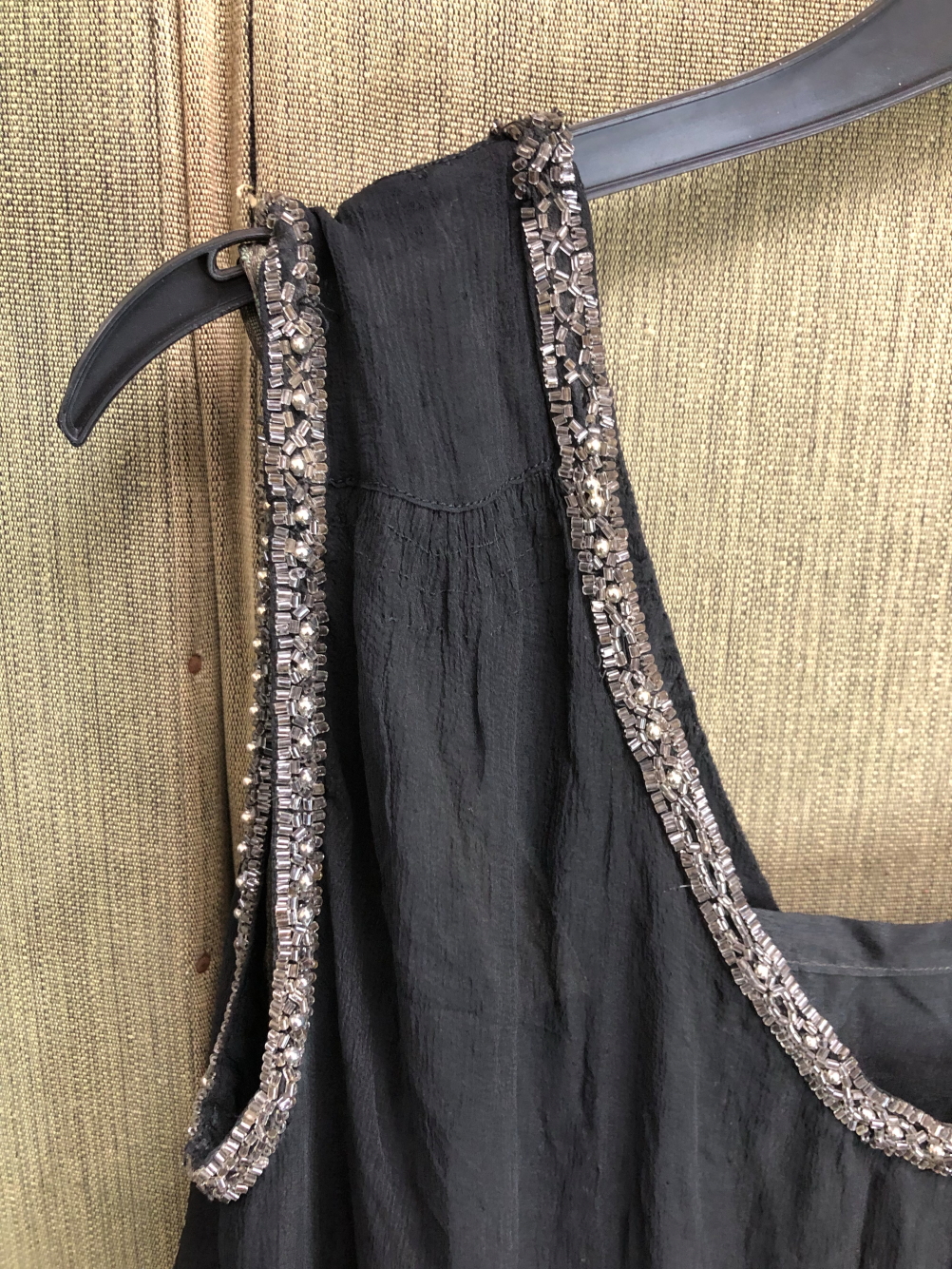 A MID CENTURY FLAPPER DRESS WITH BEADWORK ACCENTS TOGETHER WITH AN ANTIQUE 1920'S JANTZEN BLACK - Image 5 of 22