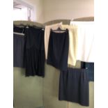 SKIRTS: TO INCLUDE JILSANDER, NAVY AND GREY, TWO RENA LANGE GREEN AND CREAM CHECK ZISE 14,TWO