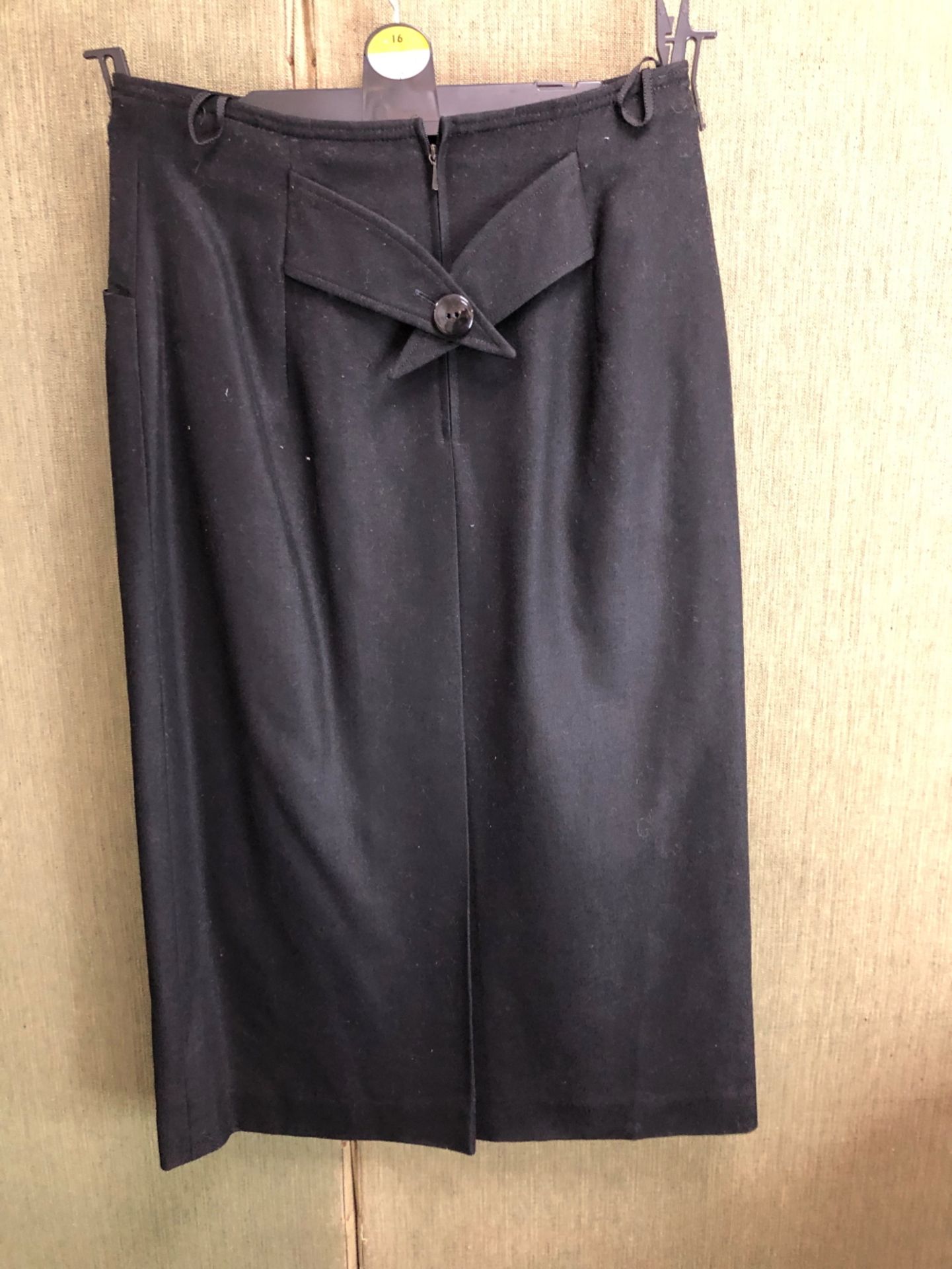 A LOUIS FERAUD BLACK WOOL SKIRT, A PAIR OF CATHERINA HEPFER GREEN TROUSERS SIZE 38, A PLEATED - Image 12 of 18