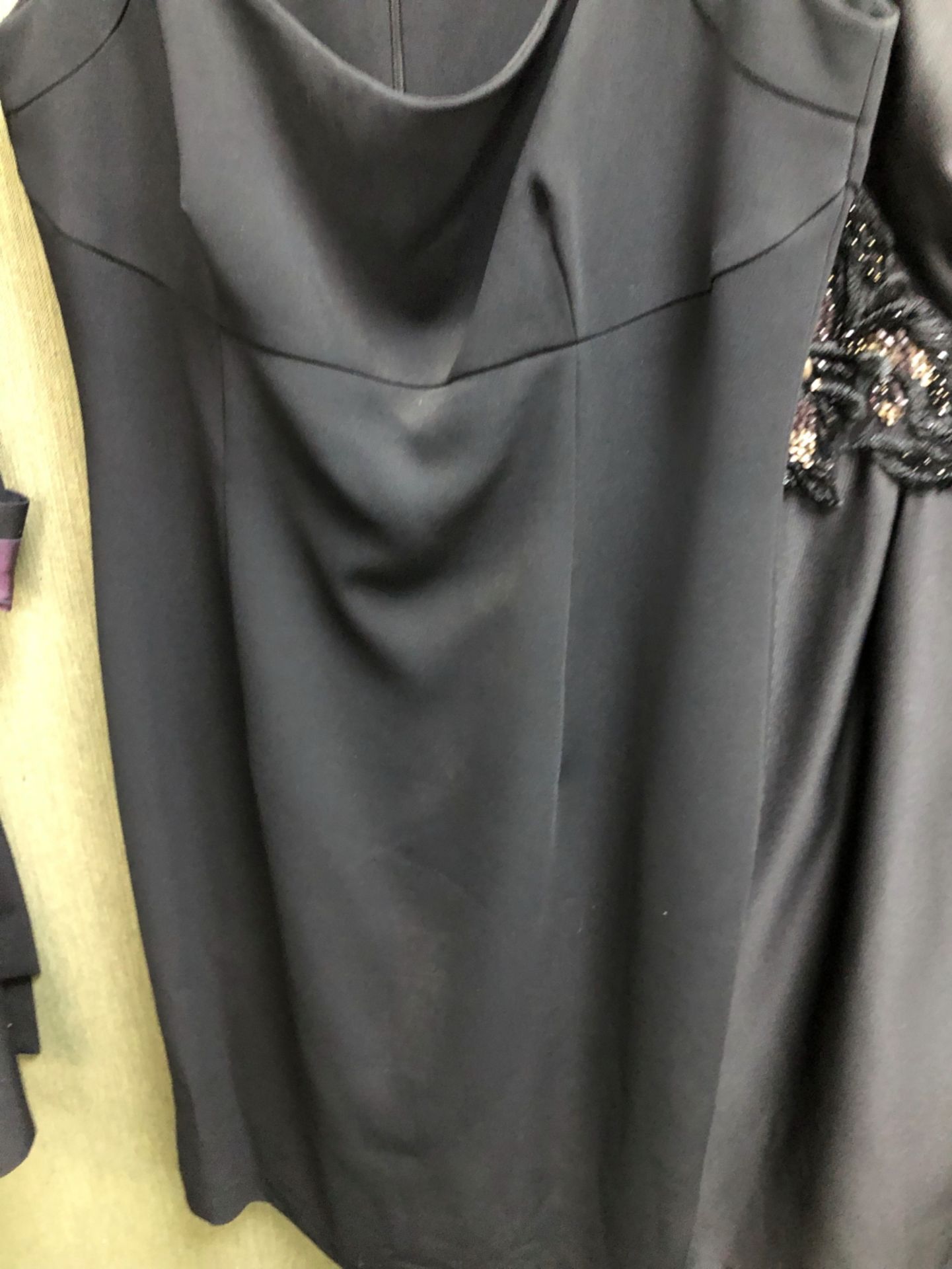 DRESS. A H... LONG BLACK COAT SIZE 14, TOGETHER WITH A JOHN CHARLES BLACK DRESS WITH SEQUIN DETAIL - Image 7 of 10
