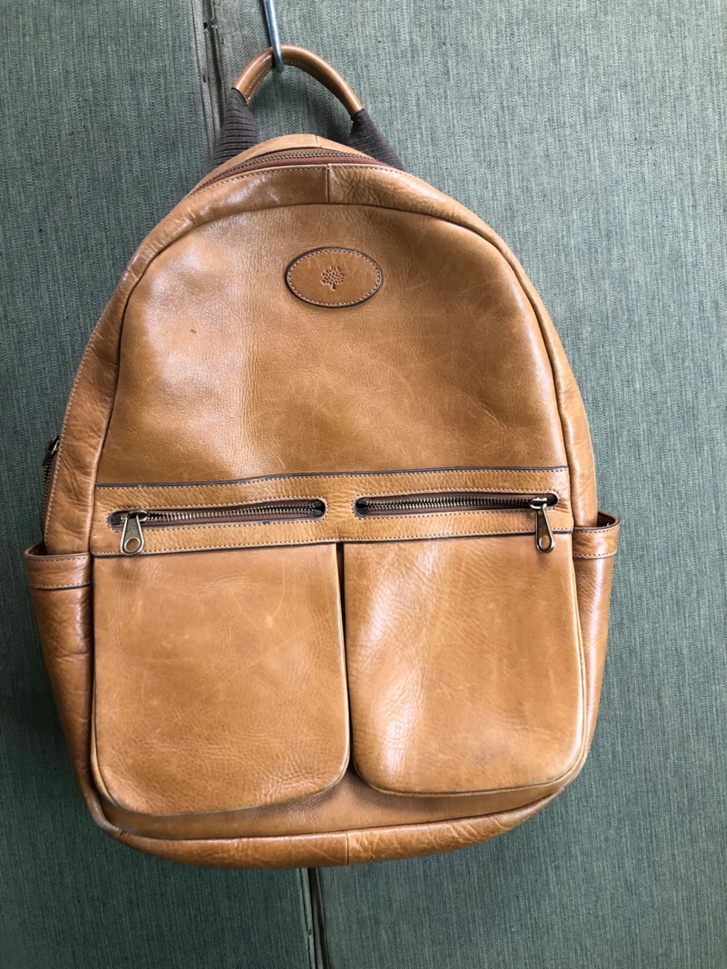 A LARGE BROWN MULBERRY BACKPACK HEIGHT 45cm WIDTH 41cm.
