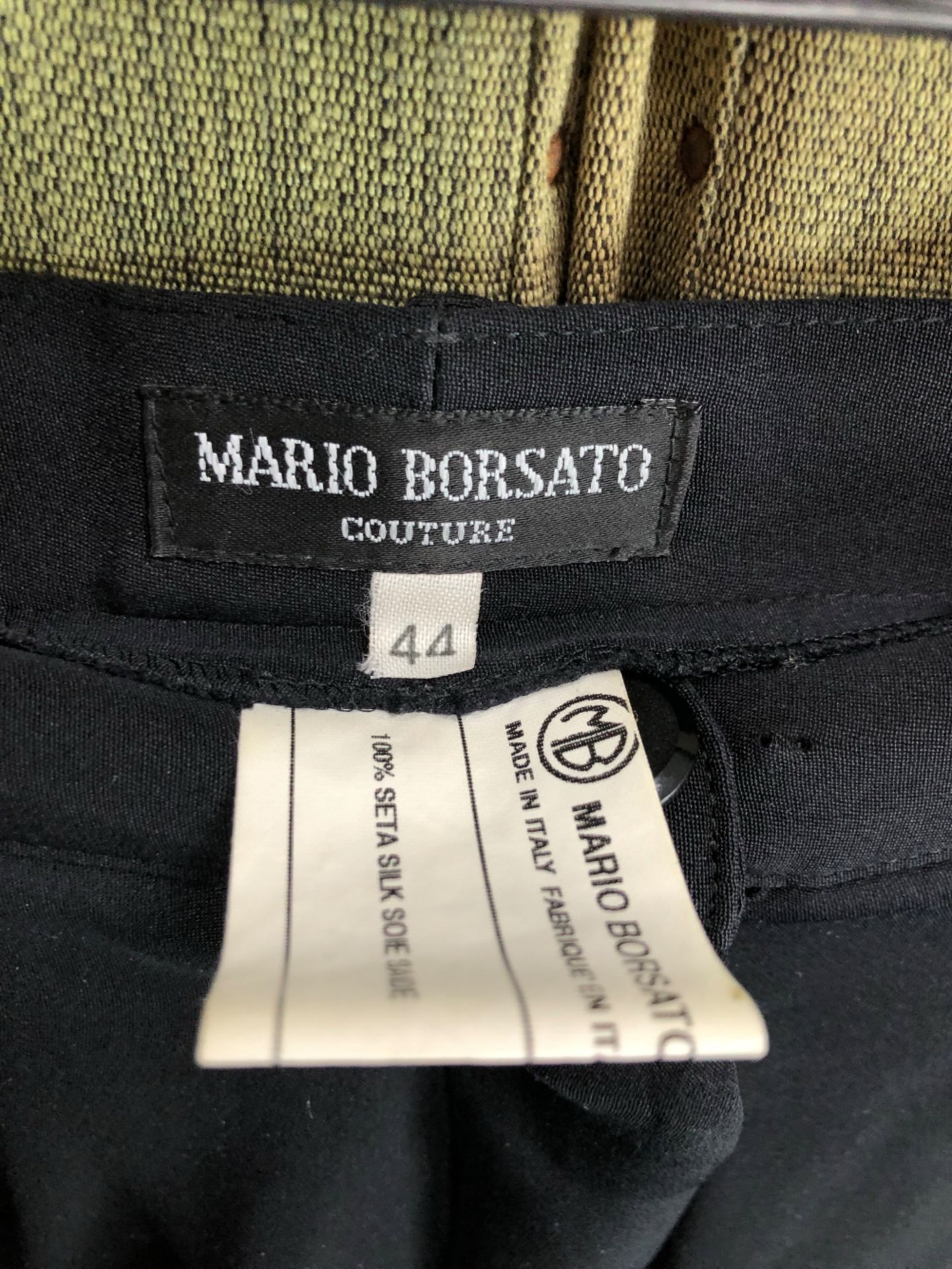 A PAIR OF WIDE LEGGED BLACK TROUSERS BY MARIO BORSATO COUTURE SIZE 44 AND A BLACK MARIO BORSATO - Image 19 of 25