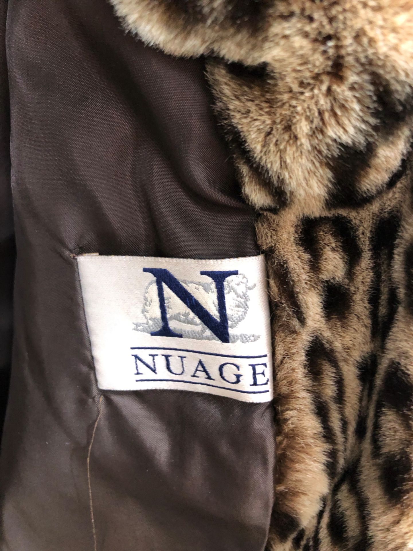 COAT: A NUAGE ANIMAL PRINT FAUX FUR COAT. - Image 2 of 4