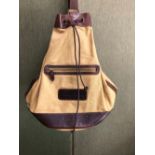 A THOMAS BURBERRY CANVAS BACK PACK.