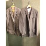 A HARRODS LTD LONDON GENTS SUIT JACKET WITH MATCHING THE MAN'S SHOP HARRODS WAISTCOAT, AND A FURTHER