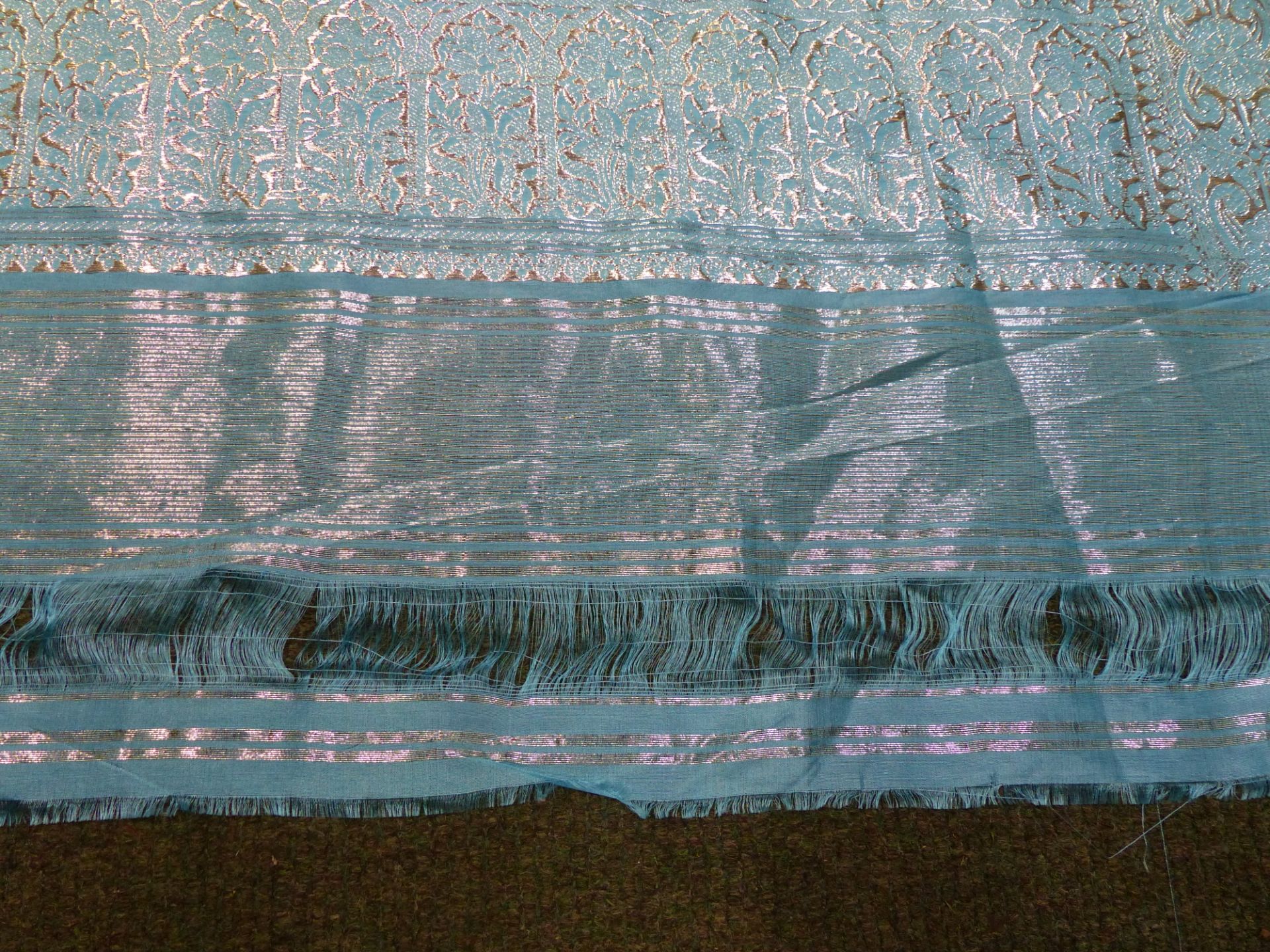 TWO EASTERN PANELS TOGETHER WITH SILK SARI - Image 8 of 14