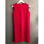 DRESS. YVES SAINT LAURENT CLASSIC RED SLIP DRESS. FRENCH SIZE 40, USA SIZE 8. LENGTH 102cm, PIT TO