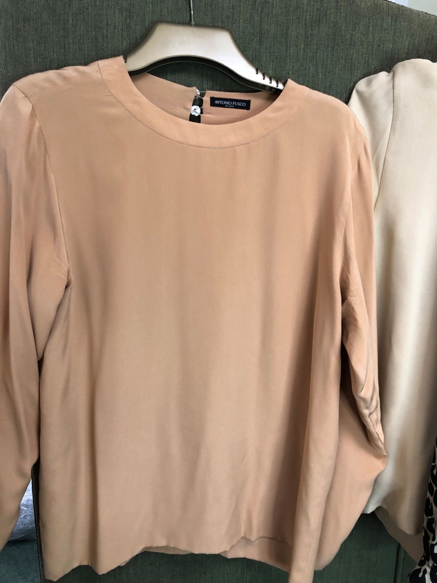 TWO ANTINO FUSCO LONG SLEEVED LIGHT WEIGHT BLOUSE, A AKRIS CLUB BUTTON BACK BLOUSE, A ITALIAN - Image 2 of 13