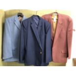 GENTS JACKETS: DEBENHAMS, BROWN WOOL, CHEST 42", A DIGEL, PALE BLUE WOOL WITH SUBTLE BROWN CHECK,