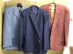 GENTS JACKETS: DEBENHAMS, BROWN WOOL, CHEST 42", A DIGEL, PALE BLUE WOOL WITH SUBTLE BROWN CHECK,