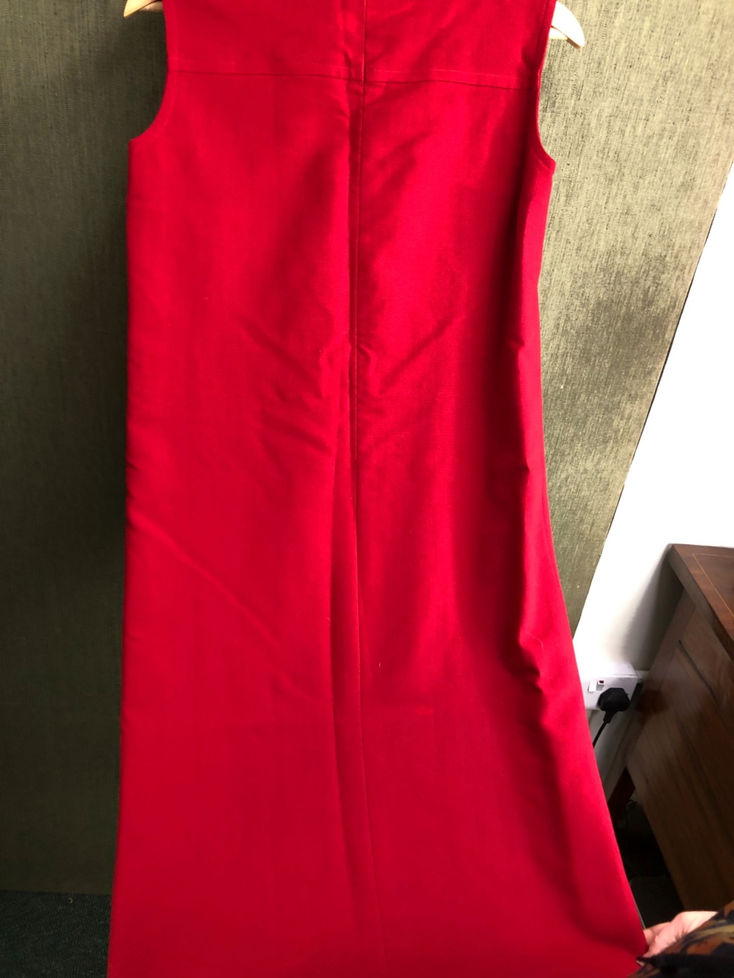 DRESS. YVES SAINT LAURENT CLASSIC RED SLIP DRESS. FRENCH SIZE 40, USA SIZE 8. LENGTH 102cm, PIT TO - Image 7 of 8