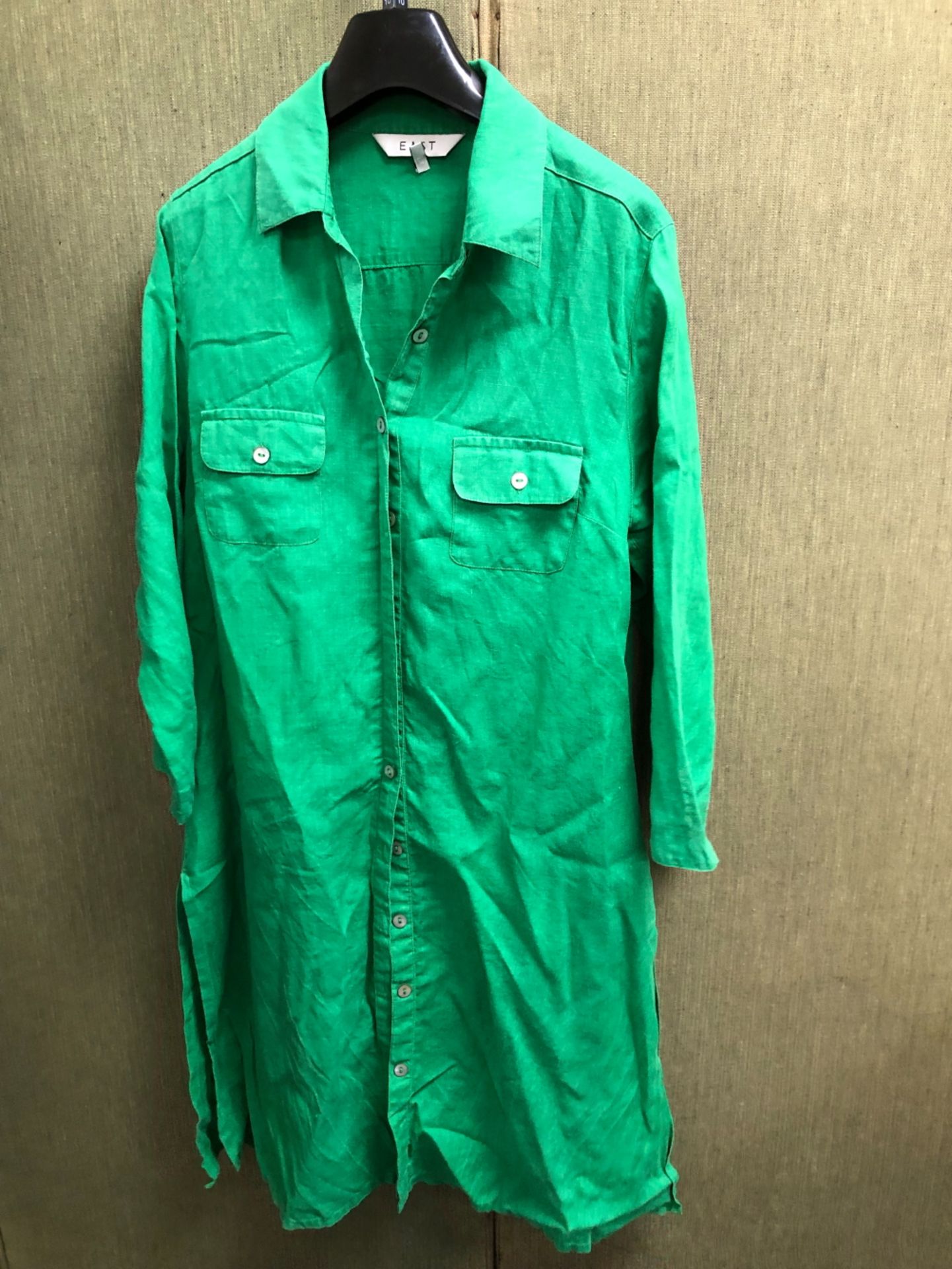 A MINIYA GREEN EMBROIDERED TUNIC JACKET LABEL SIZE XXL, A EAST GREEN LINEN LONG SHIRT SIZE 10, A - Image 9 of 12