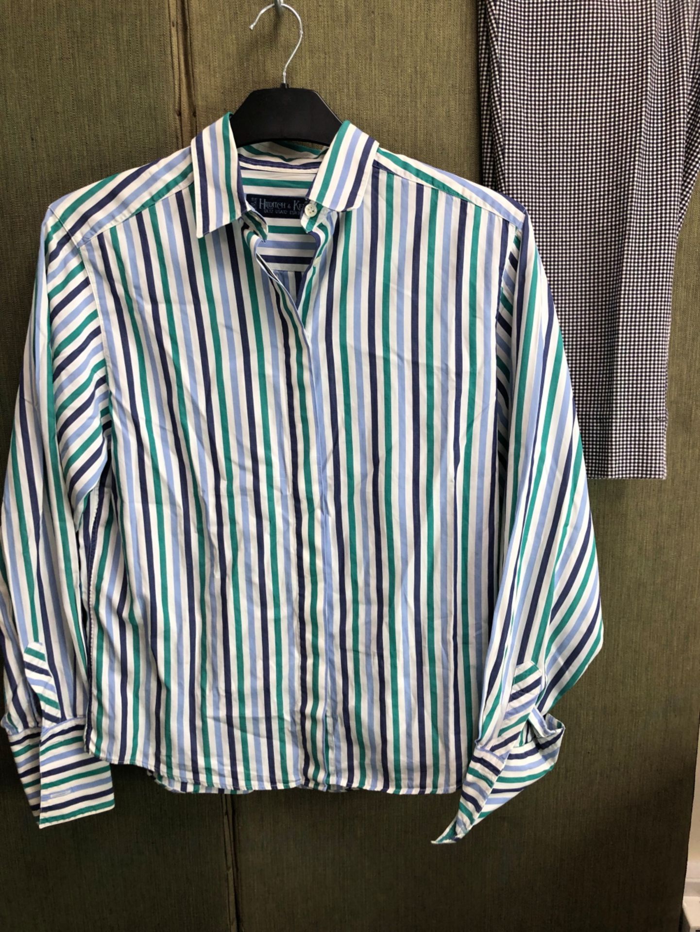 A HILDITCH & KEY BLUE AND GREEN STRIPPED COTTON SHIRT UK SIZE 12, TOGETHER WITH A ZARA WOMAN LIGHT - Image 14 of 19