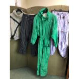 SKI WEAR. A HEAD BRANDED GREEN SKI SUIT, SIZE 38R, ELLESSE TROUSERS AND MATCHING TOP FRENCH SIZE