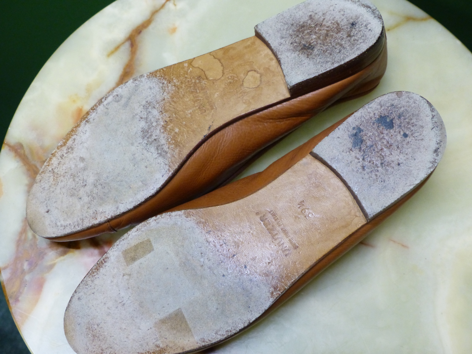 SHOES. TANINO CRISCI LEATHER AND SUEDE CAMEL HEALS EUR SIZE 39. UNUTZER LEATHER BROWN FLATS EUR SIZE - Image 3 of 8