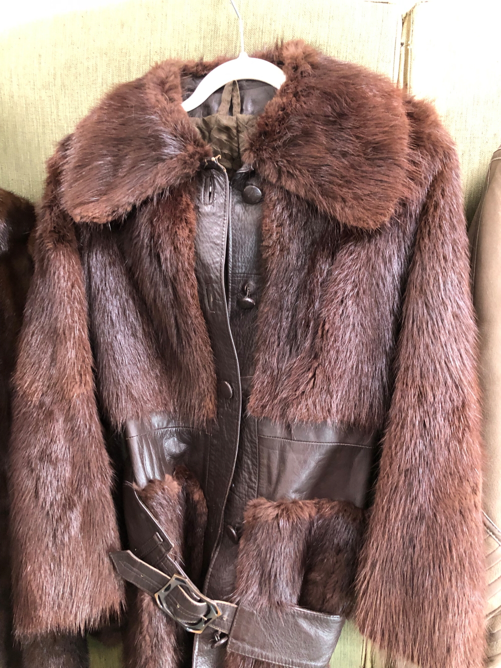 JACKET. A BROWN KESTILA TURKU FINLAND LEATHER FULL LENGTH COAT SIZE 12 WITH FAUX FUR LINING, - Image 2 of 15