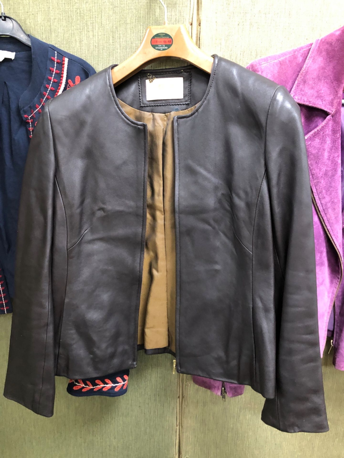 JACKETS. A SECOND SKIN PURPLE SUEDE JACKET SIZE 12, TOGETHER WITH A DARK BROWN COUNTRY CASUALS - Image 4 of 10