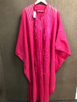 KAFTAN. FULL LENGTH PINK COTTON AND RIBBON KAFTAN, CIRCA 1970'S.