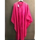 KAFTAN. FULL LENGTH PINK COTTON AND RIBBON KAFTAN, CIRCA 1970'S.