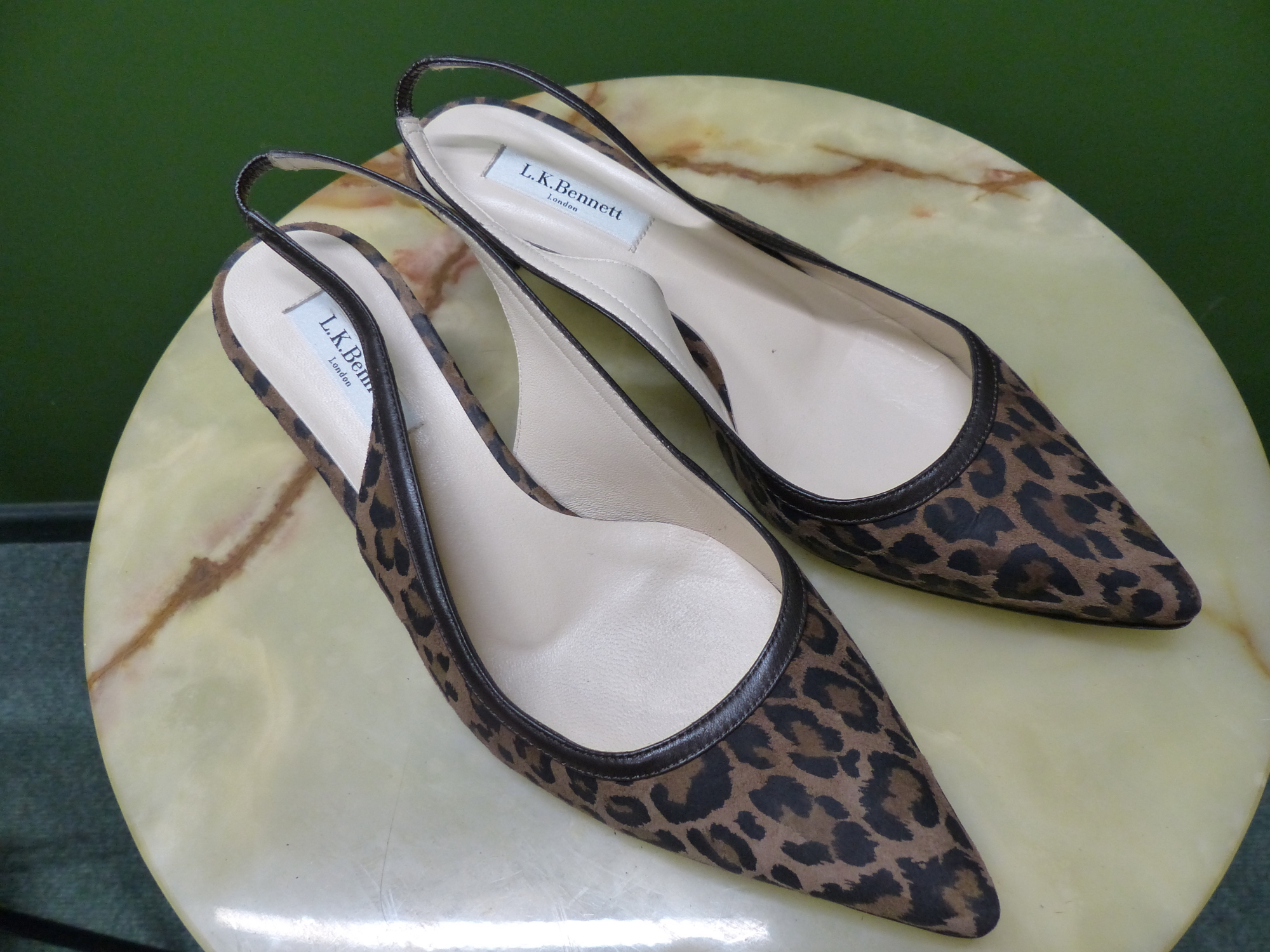 SHOES. L.K BENNETT.LONDON LEOPARD PRINT SUEDE SIZE UK 40