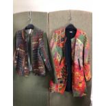 A STELLA MORGAN TAPESTRY EMBROIDERED STYLE JACKET SIZE 10, TOGETHER WITH A MULTI COLOURED THE SHOP