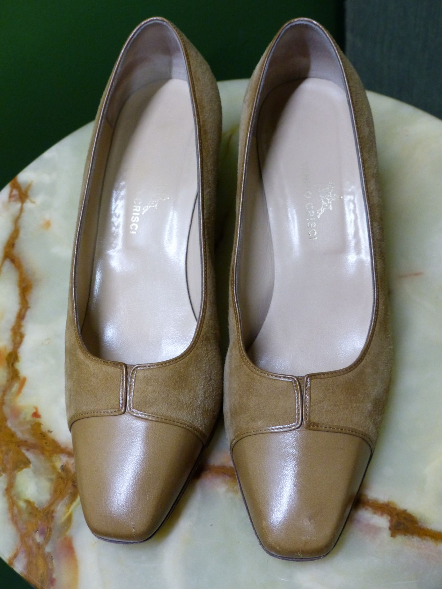 SHOES. TANINO CRISCI LEATHER AND SUEDE CAMEL HEALS EUR SIZE 39. UNUTZER LEATHER BROWN FLATS EUR SIZE - Image 5 of 8