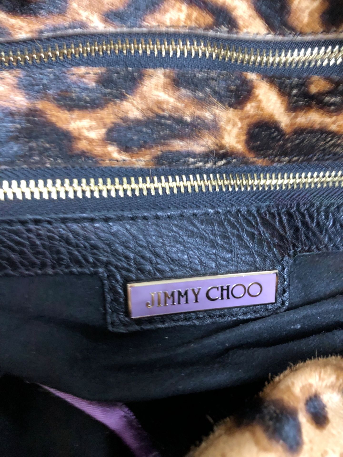 BAG. A JIMMY CHOO ANIMAL PRINT HANDBAG LENGTH 55cm - Image 3 of 5