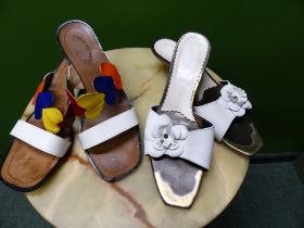 SHOES. PORTO ROTONDO OPEN TOE SANDALS EUR SIZE 40. VICTOR WHITE SANDALS EUR SIZE 40