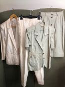 AN ISTANTE ITALY CREAM TROUSER SUIT SIZE 44, TOGETHER WITH A 100% COTTON SALVATORE FERRAGAMO