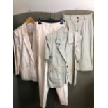 AN ISTANTE ITALY CREAM TROUSER SUIT SIZE 44, TOGETHER WITH A 100% COTTON SALVATORE FERRAGAMO