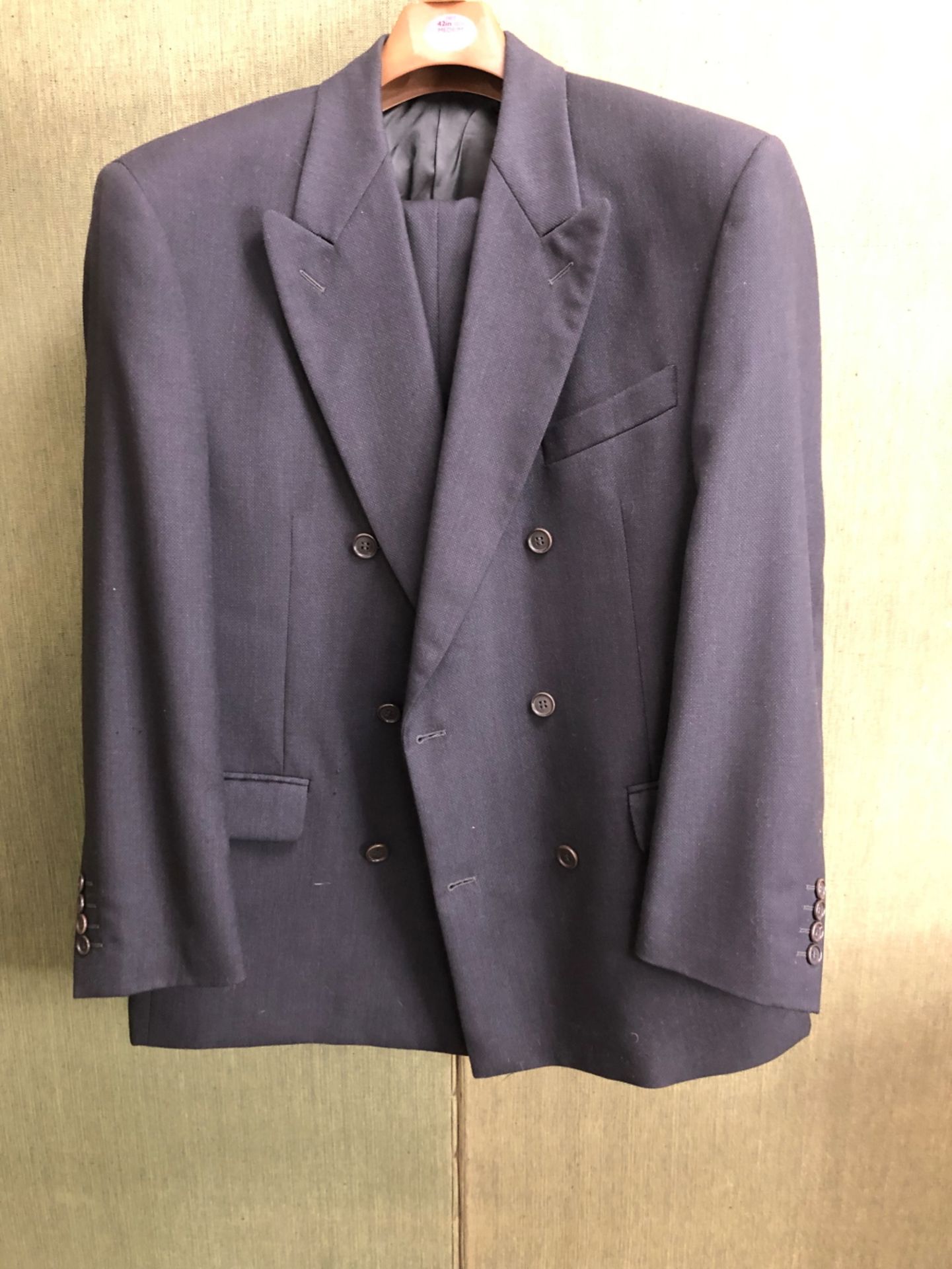JACKET AND SUIT: BHS, PALE OATMEAL, CHEST 47", AND A GENTS DOUBLE BREASTED SUIT, MARKS AND - Image 6 of 8