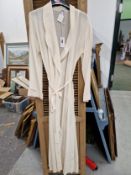 TWO TUTTABANKEM SILK NIGHT SETS TO INCLUDE A CREAM NIGHTIE AND DRESSING GOWN SIZE LARGE, AND A BLACK
