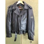 JACKET. A K.J BIKERS WEAR BIKER JACKET WITH TASSELS SIZE 42.