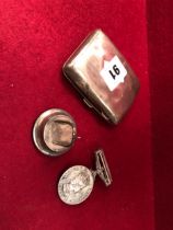 A HALLMARKED SILVER CIGARETTE CASE, A NORTHERN IRELAND CAMPAIGN SERVICE MEDAL AND A SILVER PLACE