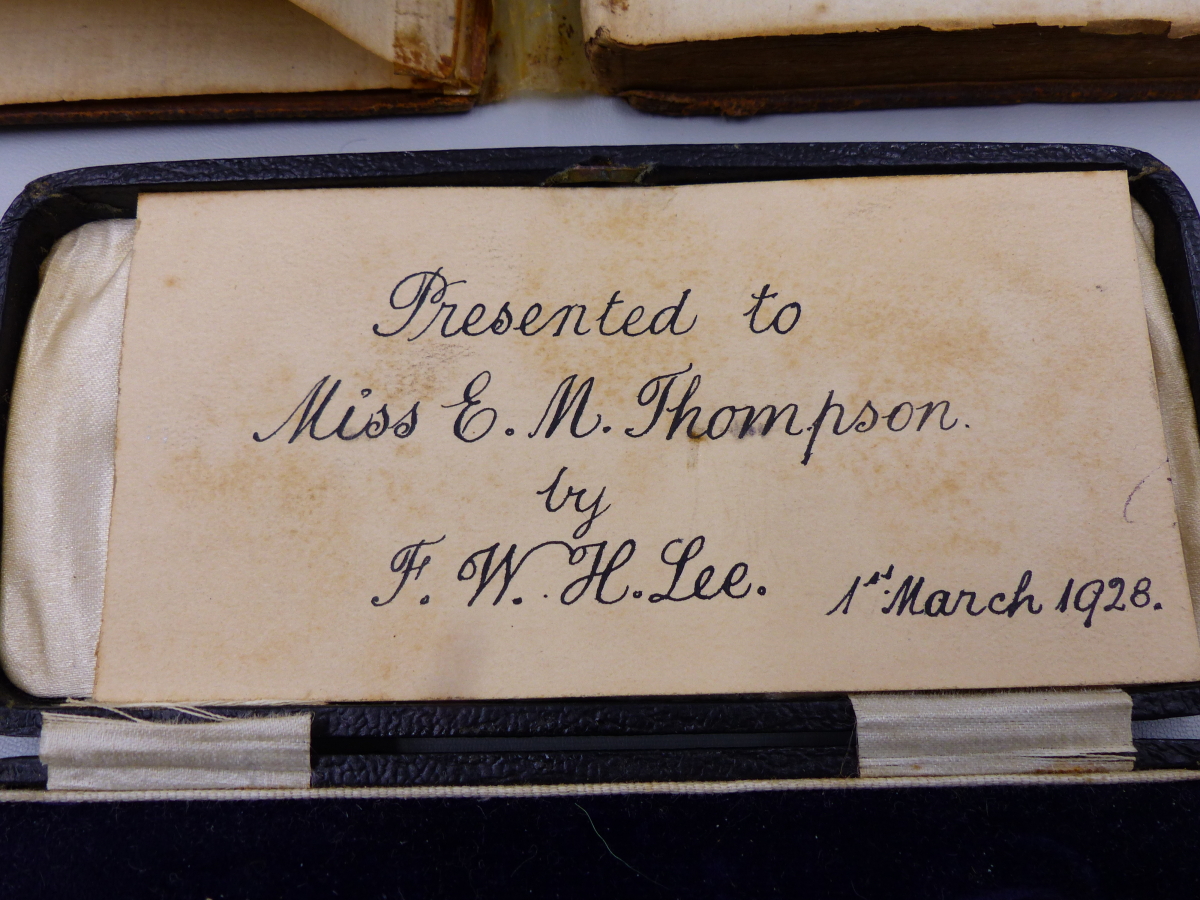 A GILDED CASED KEY, ENGRAVED MAR 1st 1928, OPENED BY MISS E.M. THOMPSON, THE REVERSE WESLEYAN - Image 5 of 8