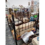 A BRASS AND IRON BEDSTEAD