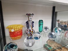 MACGILLIVRAY AND OTHER STUDIO GLASS VASES AND PAPERWEIGHTS