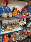 A COLLECTION OF PADDINGTON BEAR SOFT TOYS AND MEMORABILIA, TWO MICKY MOUSE TEAPOTS AND ONE OTHER