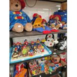 A COLLECTION OF PADDINGTON BEAR SOFT TOYS AND MEMORABILIA, TWO MICKY MOUSE TEAPOTS AND ONE OTHER